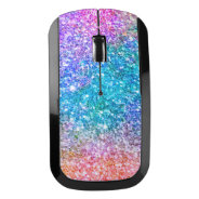 Colorful Color Mix Glitter & Sparkles Print Wireless Mouse at Zazzle
