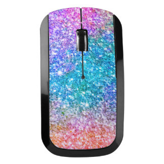 Colorful Color Mix Glitter & Sparkles Print Wireless Mouse