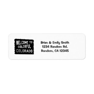 Colorful Colorado black welcome sign labels