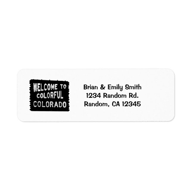 Colorful Colorado black welcome sign labels (Front)