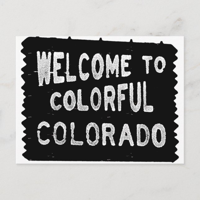 Colorful Colorado black welcome sign Postcard (Front)