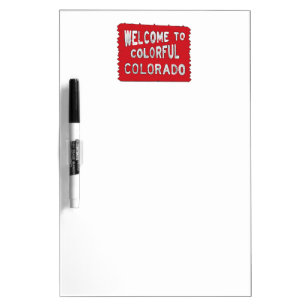 Colorful Colorado red welcome sign Dry Erase Board