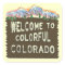 Colorful Colorado welcome sign mountains stickers