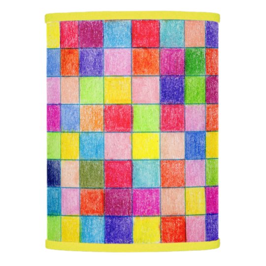 Colorful Colored In Graph Paper Squares Lamp Shade Zazzle