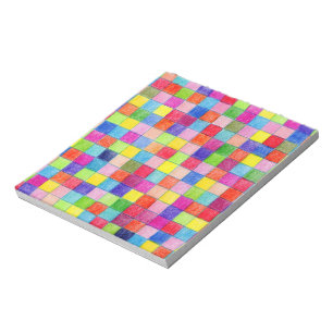 Colorful Colored In Graph Paper Squares Notepad