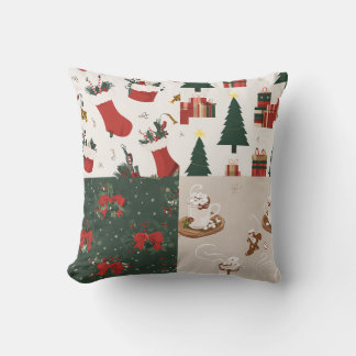 colorful colors and various Christmas products Throw Pillow