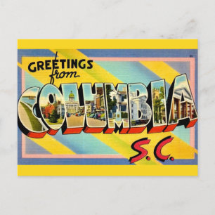 Colorful Columbia SC Greeting Postcard