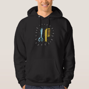 Colorful Comb And Scissors  Quote Barber Hair Styl Hoodie