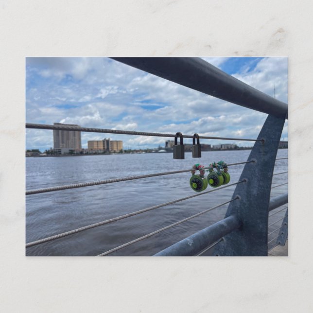 Colorful Combination Love Locks Postcard (Front)