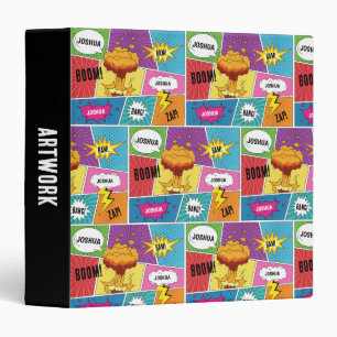 Colorful Comic Book Custom Name Pop Art Album 3 Ring Binder