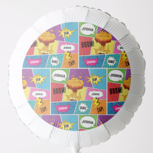 Colorful Comic Book Personalized Name Pop Art Balloon