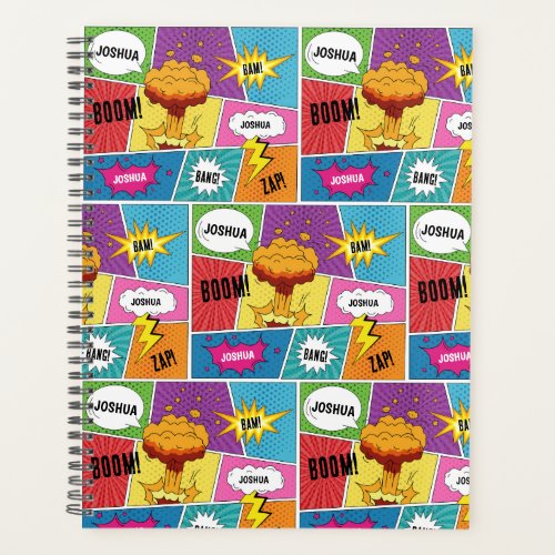 Colorful Comic Book Personalized Name Pop Art Planner