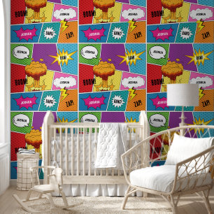 Colorful Comic Book Personalized Name Pop Art Wallpaper