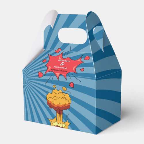 Colorful Comic Book Pop Art Wedding Favor Boxes