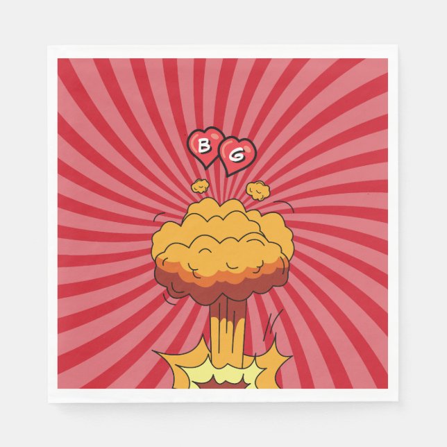 Colorful Comic Book Pop Art Wedding Napkins (Front)