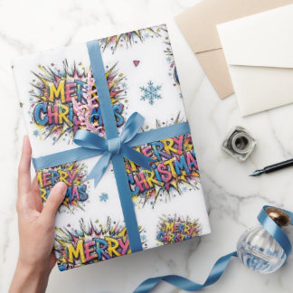 Colorful Comic Pop Art Christmas Wrapping Paper