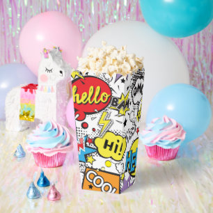 Colorful Comic Pop Art Speech Bubble Pattern Favor Boxes