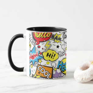 Colorful Comic Pop Art Speech Bubble Pattern Mug