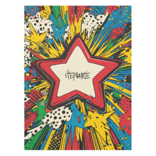 Colorful Comic Pop Art Starburst Explosion Tablecloth