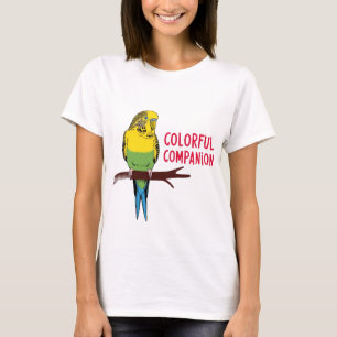 Colorful Companion: Budgie Parrot Lover's Delight T-Shirt