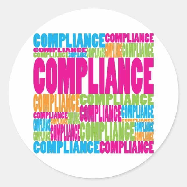 Colorful Compliance Classic Round Sticker (Front)