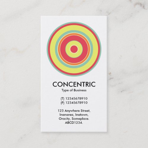 Colorful Concentric Circle 01 Business Card