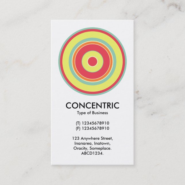 Colorful Concentric Circle 01 Business Card (Front)