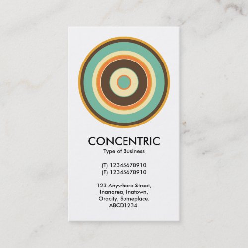 Colorful Concentric Circle 02 Business Card