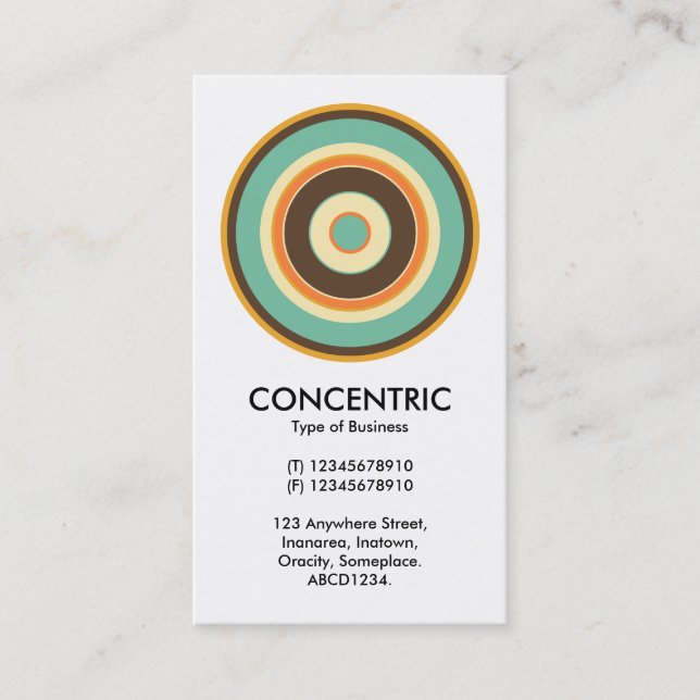 Colorful Concentric Circle 02 Business Card (Front)