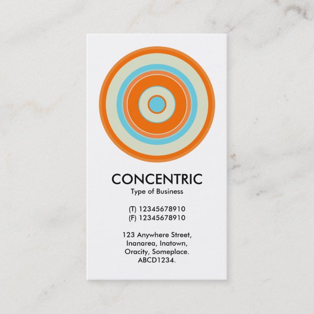 Colorful Concentric Circle 03 Business Card (Front)