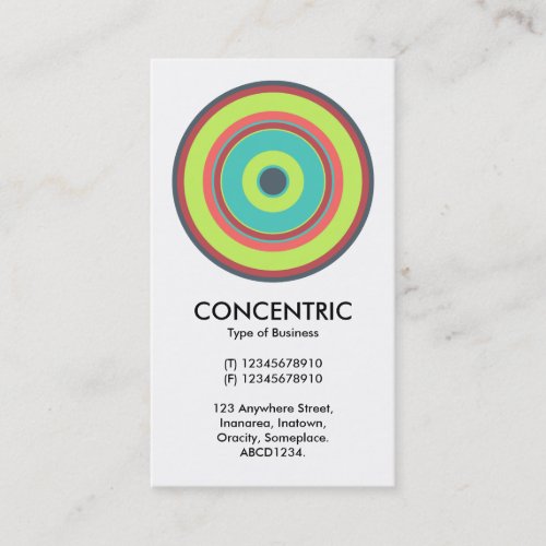 Colorful Concentric Circle 04 Business Card