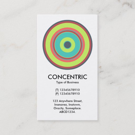 Customizable Colorful Concentric Circle 04 Business Card