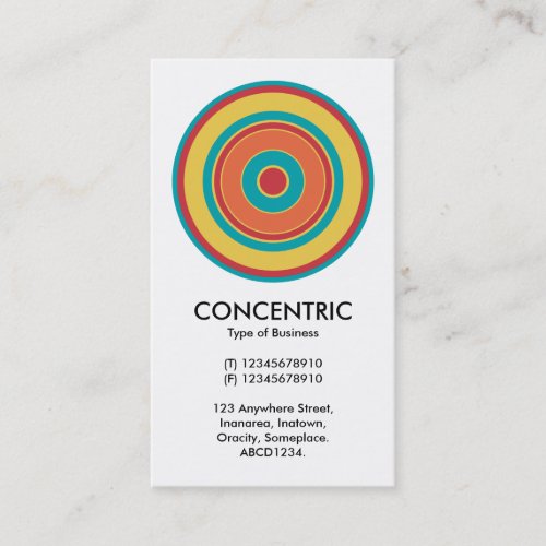 Colorful Concentric Circle 05 Business Card