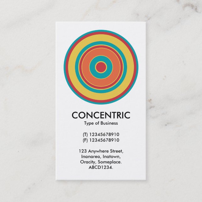 Colorful Concentric Circle 05 Business Card (Front)