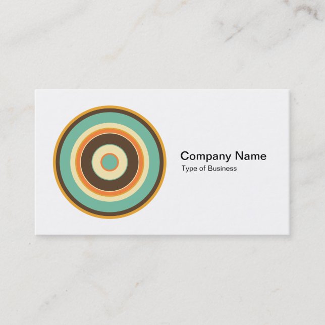 Colorful Concentric Circles 02 Business Card (Front)