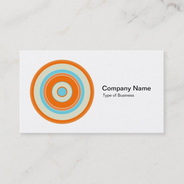 Colorful Concentric Circles 03 Business Card (Front)