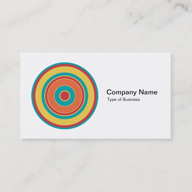 Colorful Concentric Circles 05 Business Card (Front)