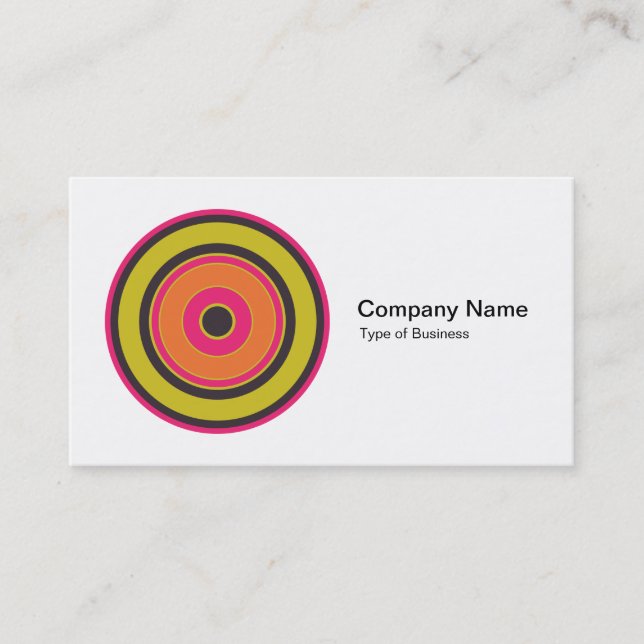 Colorful Concentric Circles 06 Business Card (Front)