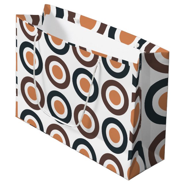 Colorful Concentric Circles Birthday Large Gift Bag (Front Angled)