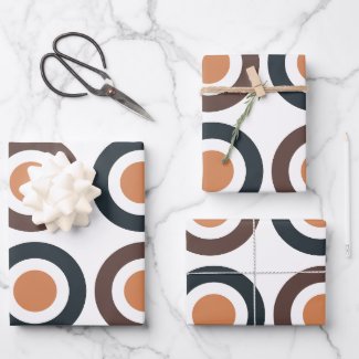 Colorful Concentric Circles Birthday Wrapping Paper Sheets