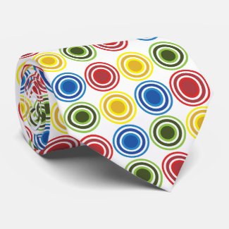 Colorful Concentric Circles Geometric Neck Tie