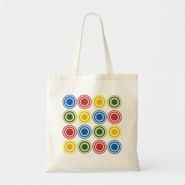 Colorful Concentric Circles Geometric Tote Bag (Front)