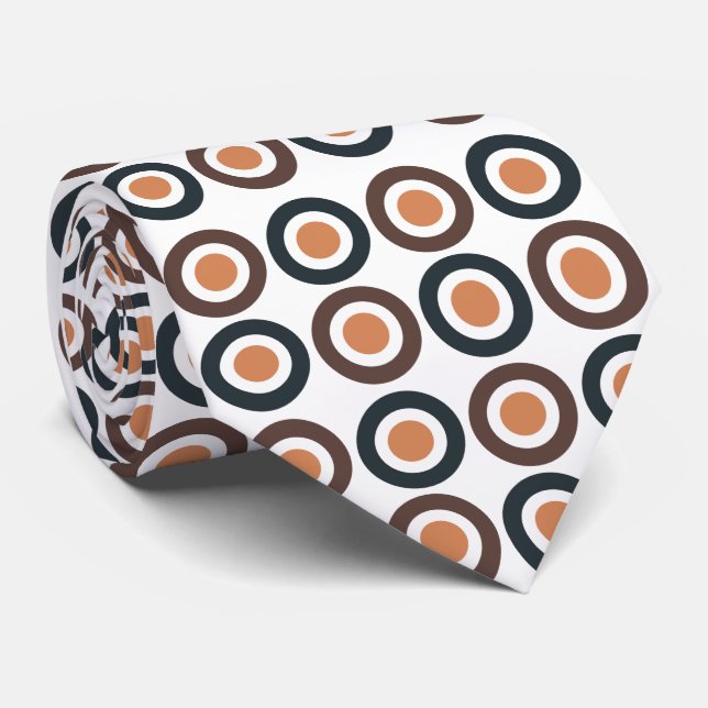 Colorful Concentric Circles  Neck Tie (Rolled)