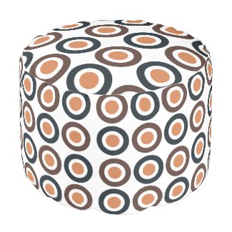 Colorful Concentric Circles  Pouf