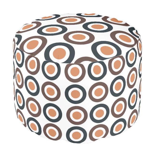 Colorful Concentric Circles  Pouf (Angled Front)