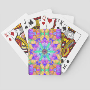 Colorful Concentric Reflections Poker Cards
