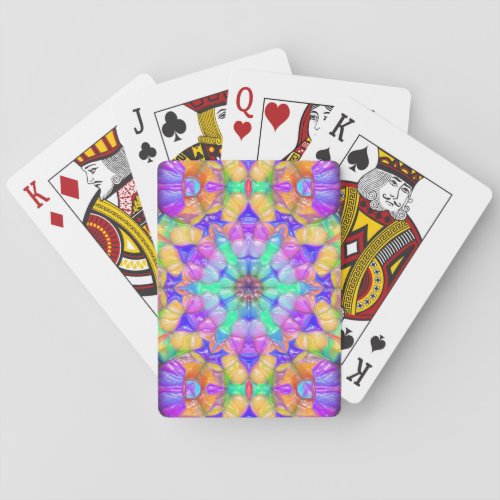 Colorful Concentric Reflections Poker Cards