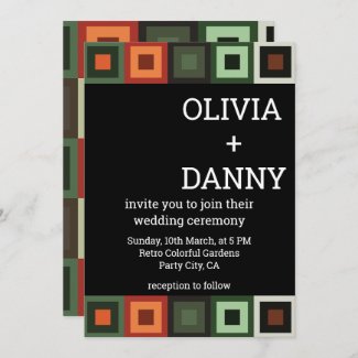 Colorful Concentric Square Geometric Wedding