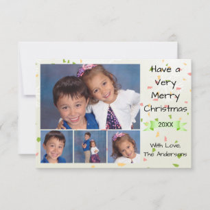 Colorful Confetti 4/5 Photos - 3x5 Christmas Card