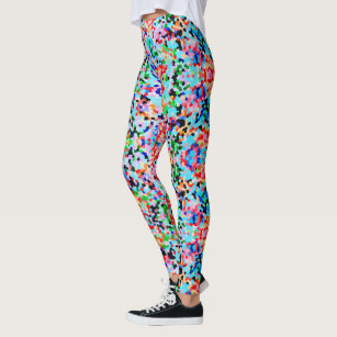 Colorful Confetti Abstract Mosaic Pattern Neck Tie Leggings